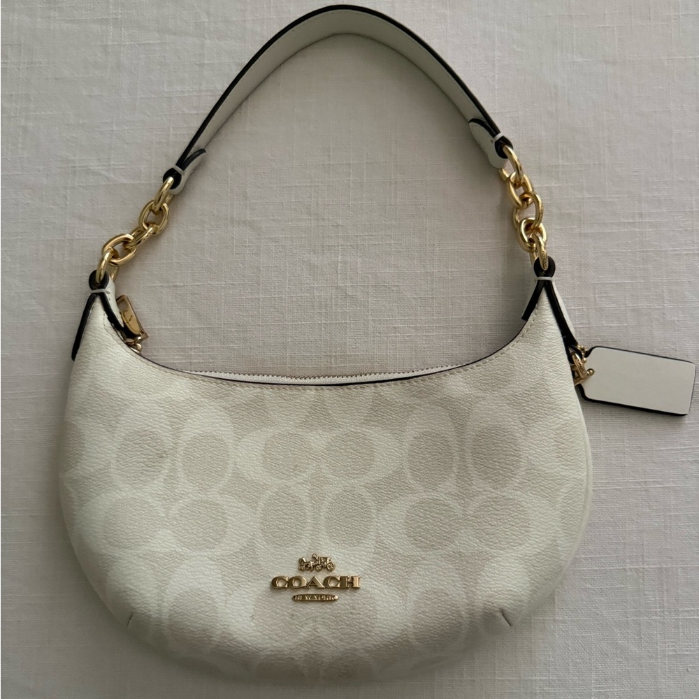 Coach Ivory and Gold Hobo Bag